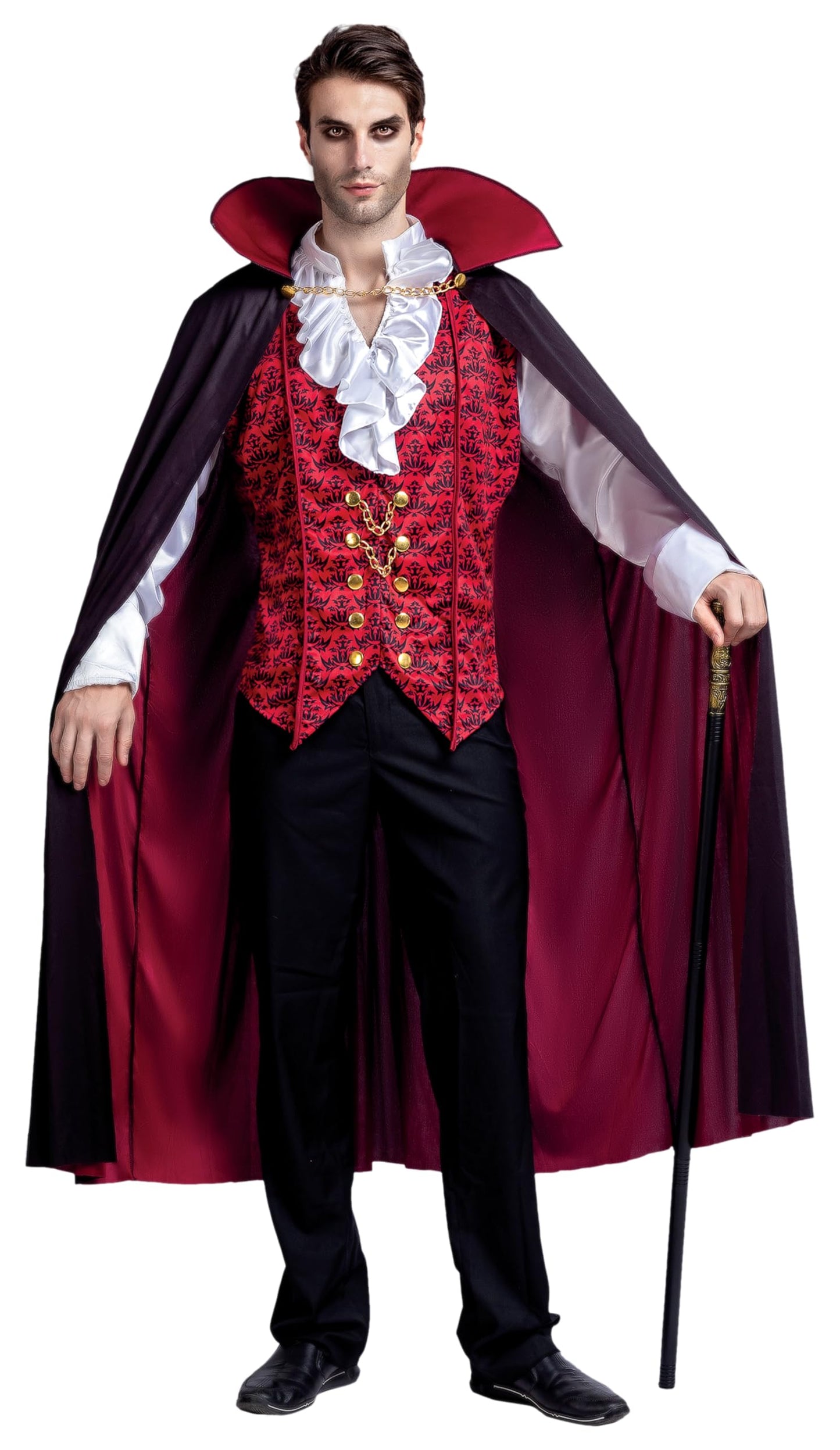 Spooktacular Creations Halloween Men Vampire Costume,Halloween Men's Vampire Cape, Dracula Costume Men