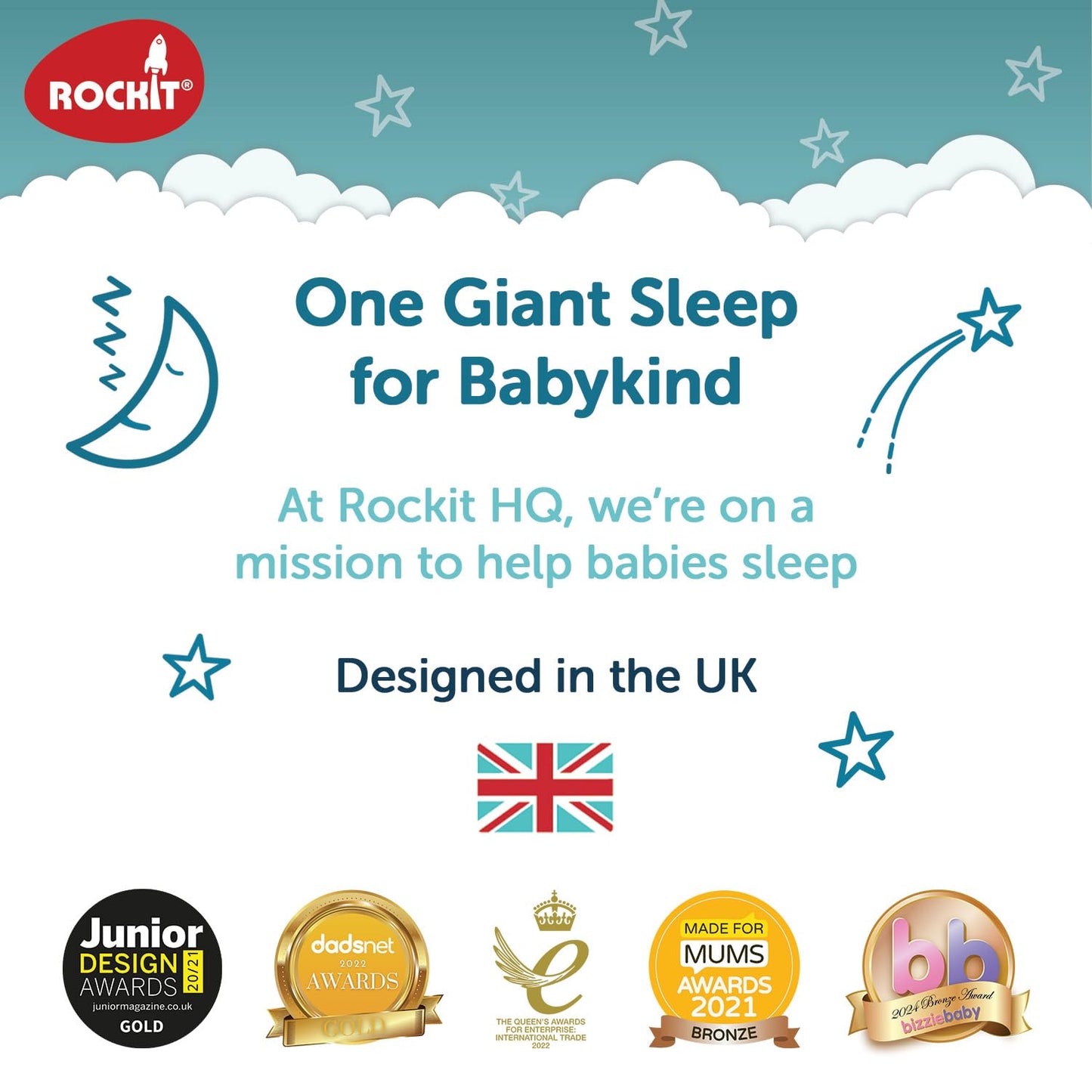 Zed by Rockit Vibration Baby Sleep Aid with Calming Red Night Light - for Baby Cots Cribs & Moses Baskets - 6 Soothing Vibration Settings