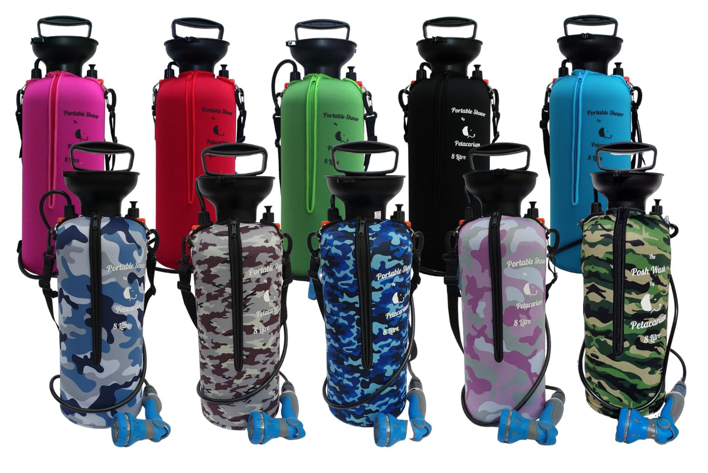 Petacarium Insulated Portable Shower (8 Litre, Pink) for Dogs, Camping, Paddleboarding, Muddy Walks