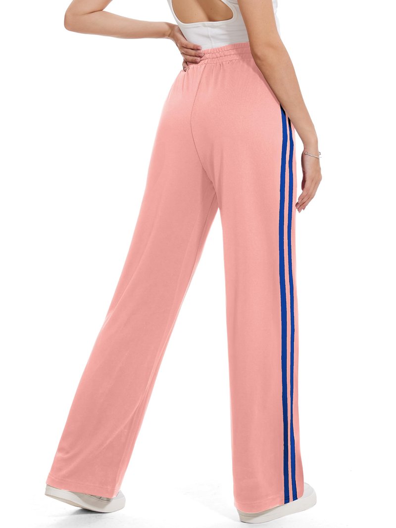 Tapata Tall Women's 34" Inseam Track Pants Elastic Waistband Y2K with Zipper Pockets Dance Studio Sweatpants, Pink, XXL