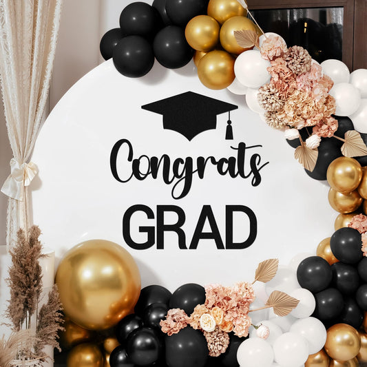 Epakh 2026 Graduation Party Decal Sign for Backdrop Letters Peel and Stick Graduation Sticker for Balloon Arch Decorations Party Sign Wall Decor(Black)