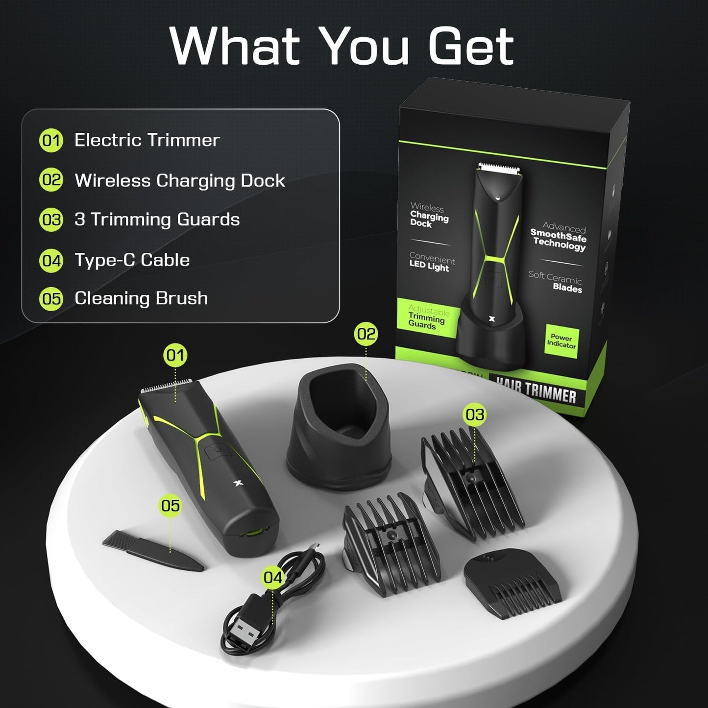 Electric Body Hair Trimmer for Men: Manscape Ball Trimmer Waterproof Pubic Hair Groomer Cordless Rechargeable Groin Shaver Replaceable Blade Clipper Wet/Dry Hygiene Razor Portable Body Grooming Travel