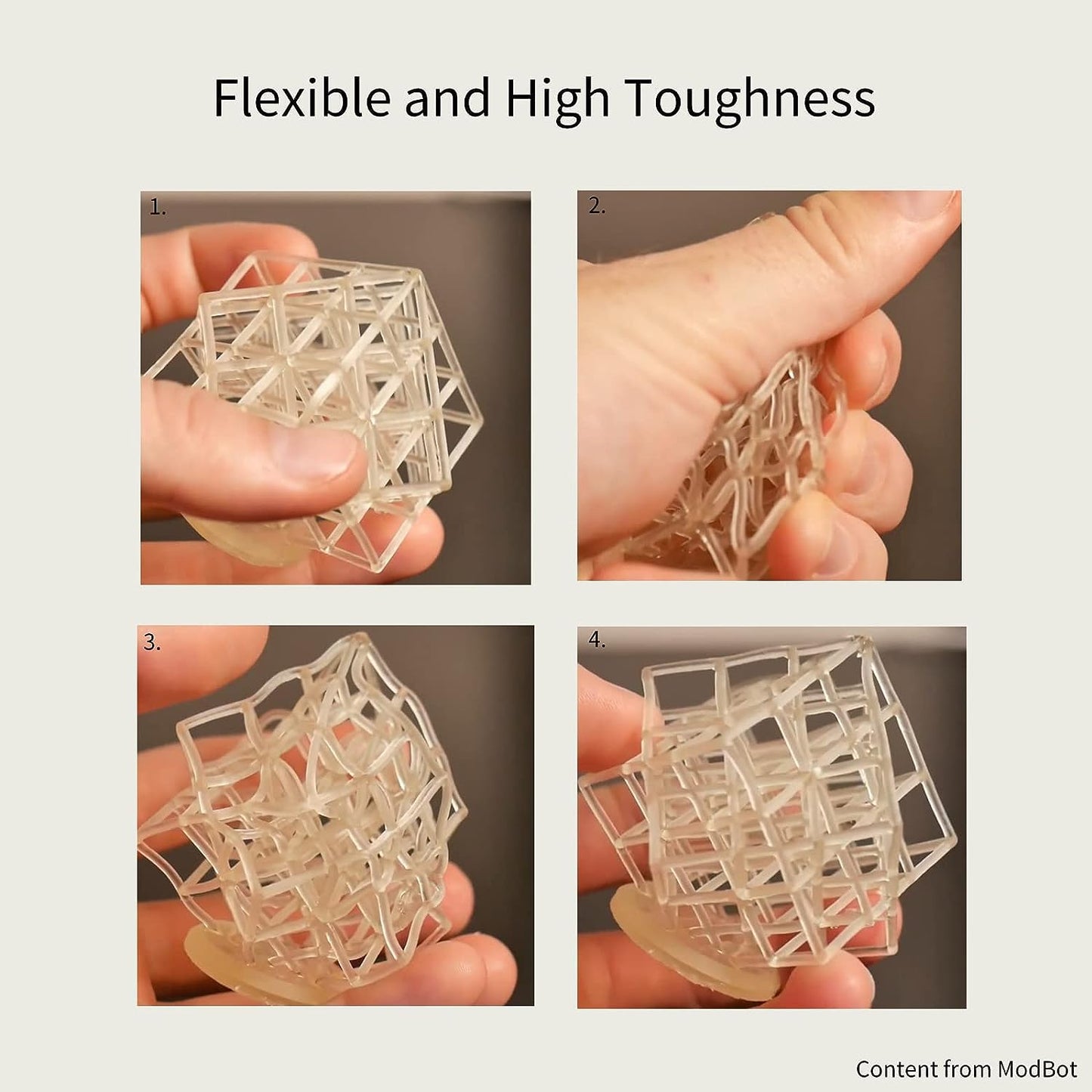 Siraya Tech Tenacious 3D Printer Flexible 405nm UV-Curing Resin with High Impact Resistance Standard Photopolymer Resin for LCD DLP 3D Printing (1000g, Clear)