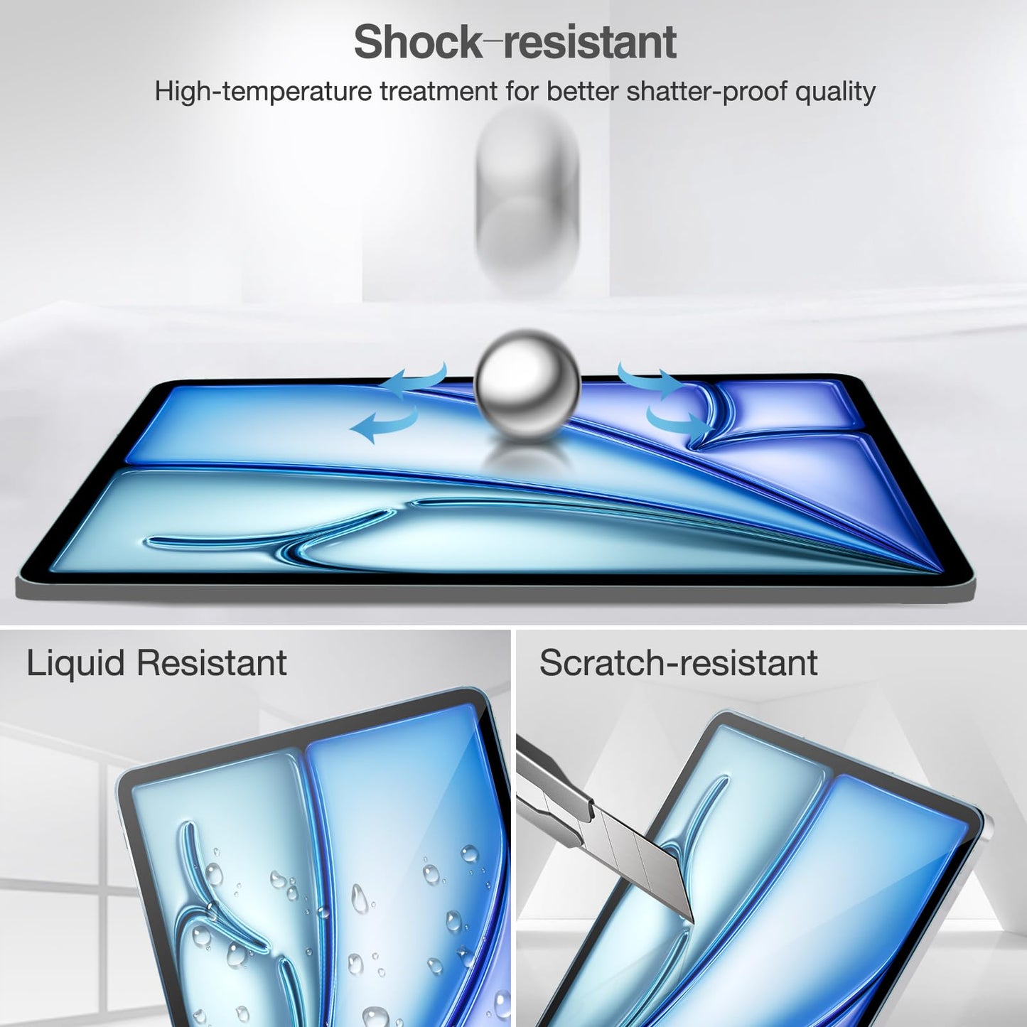 ProCase 2 Pack Screen Protector for iPad 9th 8th 7th Generation 10.2 Inch (2021/2020/2019), Tempered Glass Film for A2602 A2603 A2270 A2197 -Clear