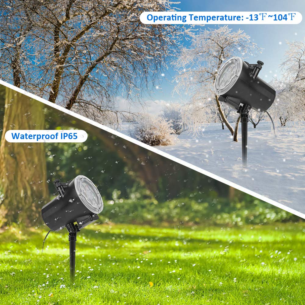 Elec3 Holiday Christmas Halloween Led Projection Light 12W, 16 Slides Projector Light Waterproof with RF Romote Used for Home Party Holidays Halloween Decoration