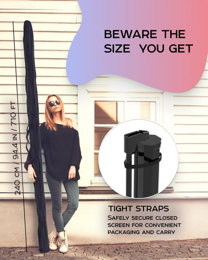 100 Inch Indoor and Outdoor Projector Screen with Stand for Movies or Presentations - HD Premium 16:9 Folding Free Tripod Screen with Carry Bag and Straps, Matte