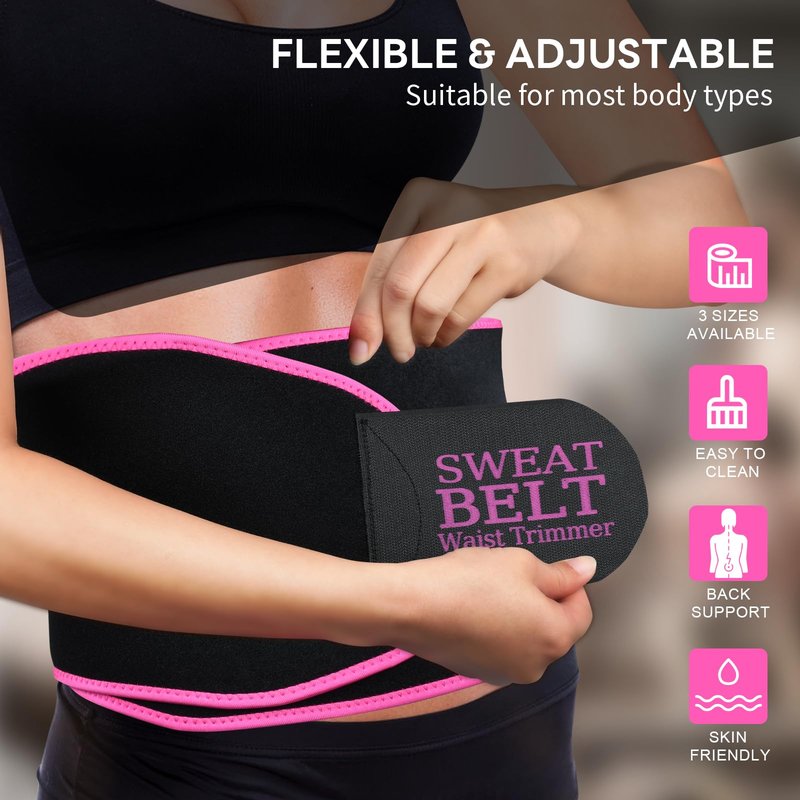 Lisacool Waist Trainer for Women Lower Belly Fat,Waist Sweat Band for Women,Belly Band Tummy Control & Workout Waist Trimmer Silver-red