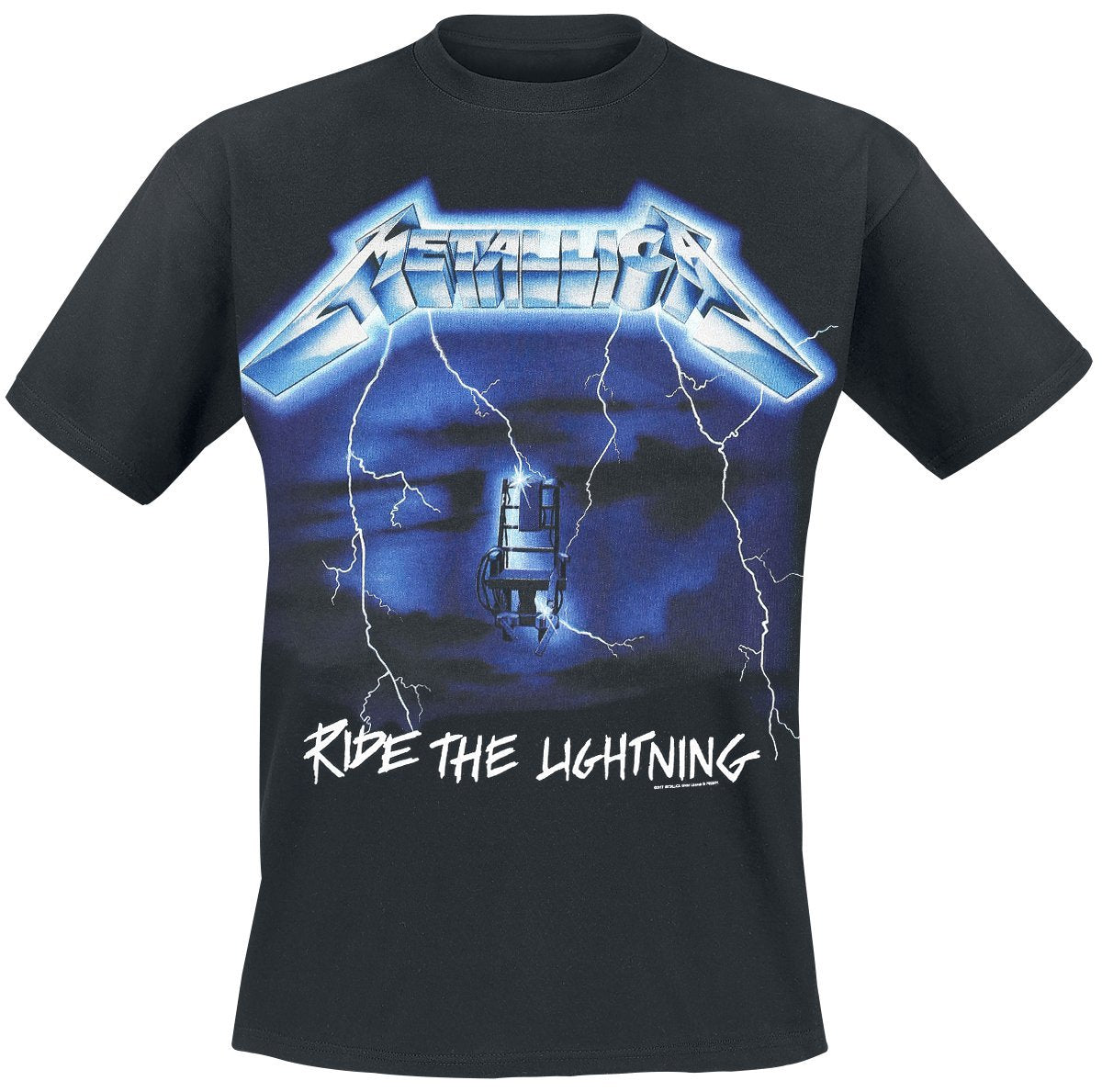 Metallica Men's Ride The Lightning Tracks BL_TS: M T-Shirt, Black (Black Black), Medium (Size:Medium)