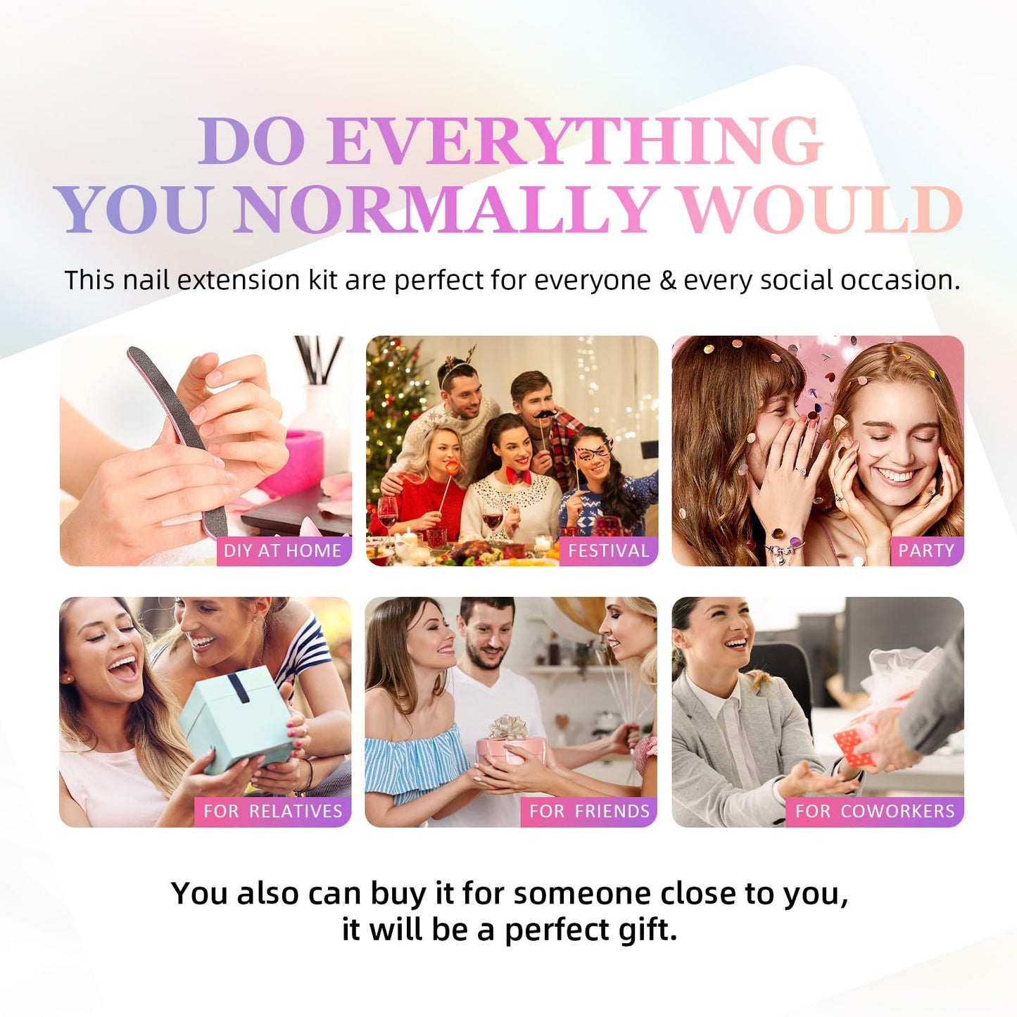 Halloween Press on Nails Square Fake Nails Acrylic Nails Kit with Black Cat Pattern Design Full Cover Artificial False Nails Medium Glue on Nails for Women Girls 24Pcs