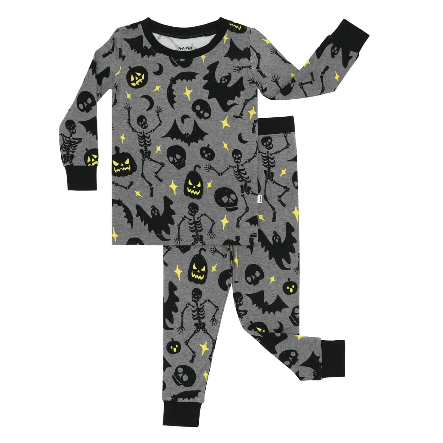 Little Sleepies Two-Piece Halloween Pajamas Set for Boys & Girls, Viscose from Bamboo Toddler Pajamas, Family Matching PJs, Glowing Ghouls, 9-10