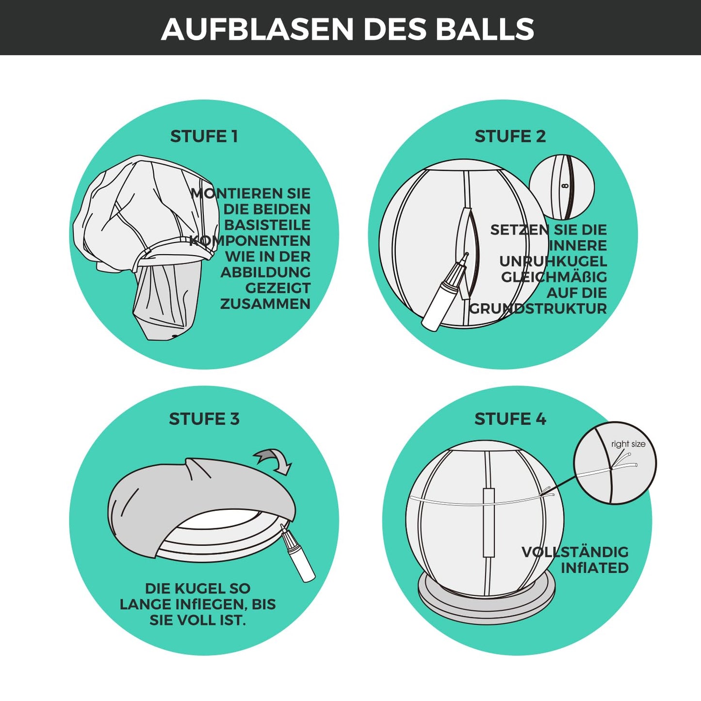 ENOVI ProBalance Deepspace Grey Yoga Ball Chair, 65cm, FG