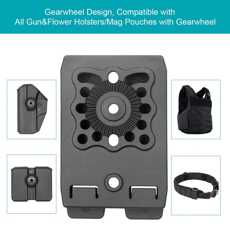 GUN & FLOWER MOLLE Adapter, Polymer Modular Attachment for Gun Holsters/Magazine Pouches. Fits Molle Belt/Molle Vest. 1-Pack 2-Pack 4-Pack