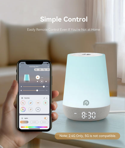 Dreamegg Sound Machine Baby - White Noise Sound Machine Baby With Night Light, Ok to Wake Alarm Clock, 34 Soothing Sounds, Sleep Trainer, Routine Builder, App Control for Kids Nursery Sleeping Bedroom