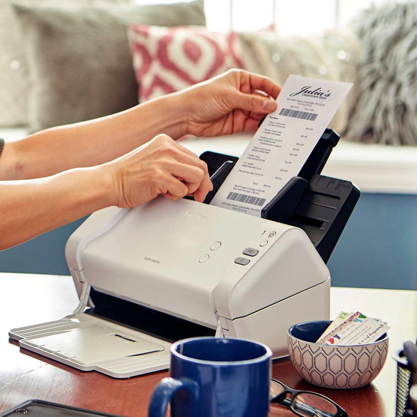 Brother High-Speed Desktop Document Scanner, ADS-2200, Multiple Scan Destinations, Duplex Scanning