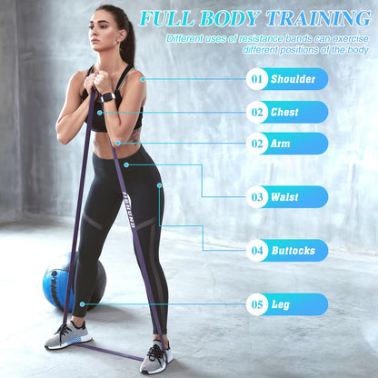 Resistance Bands Set, 4 Levels Exercise Bands Pull Up Bands for Men Women, Pull Up Assistance Bands for Strength Training, Pilates, Yoga, Muscle Toning, Body Stretching