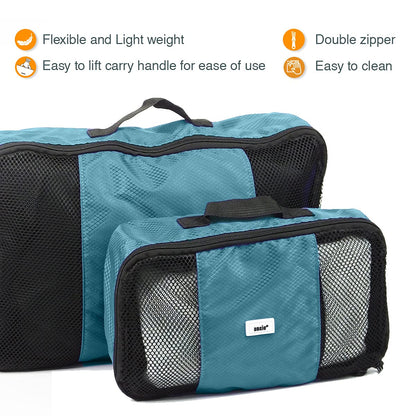 ANSIO Packing Cubes for Suitcase, Travel Luggage Organiser Set, Suitcase Organiser bags, Value Set for Travel and Home Storage, Small, Medium, Large, XL - (6 Piece Set) - Teal