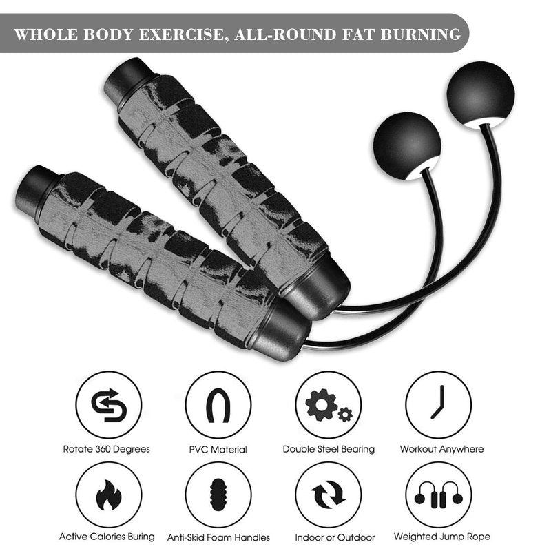 Redify Weighted Cordless Jump Rope for Fitness[Suitable for Different Ages and Levels] Ropeless Jump Rope for Boxing MMA WOD Training, BOD Rope Beachbody MBF,High Speed Rope Skipping for Narrow Space