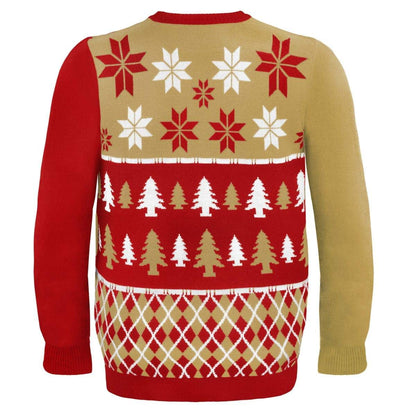FOCO NFL San Francisco 49ers BUSY BLOCK Ugly Sweater,Long Sleeve, X-Large