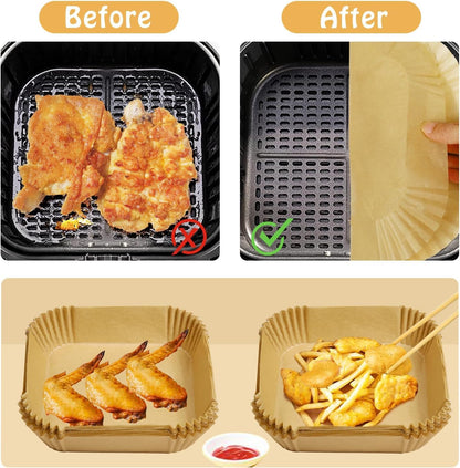 Small Air Fryer Liners Disposable Compatible with COSORI 2.1 Qt Air Fryer, 130 PCS Mini Air Fryer Liners Parchment Paper Baking Sheet for COSORI 2.1 Qt Accessories
