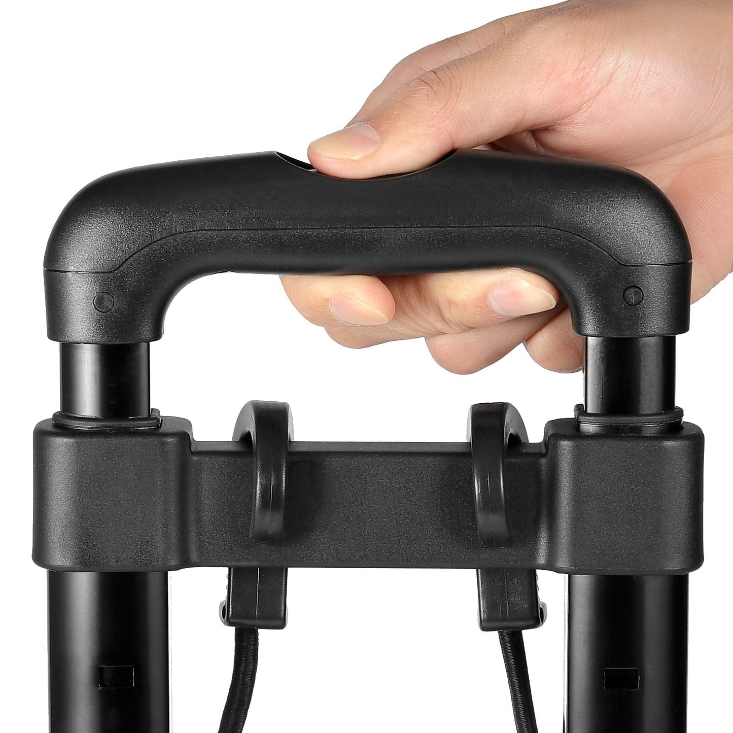 HOZEON Folding Hand Truck, 88 Lbs 40 KG Heavy Duty 4-Wheel Solid Construction Utility Cart for Luggage, Lightweight Compact Portable Fold Up Dolly for Luggage, Travel, Shopping Moving, Office, Black