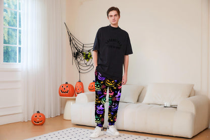 Neon Pants Mens Women Joggers Jogging Trousers Sport 3D Halloween Sweatpants with Drawstring Rave Pants M