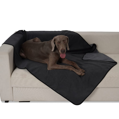 PETTOM Waterproof Pet Blankets for Dogs, Soft Warm Cats Fleece Blankets for Pets 3 Layer Pet Throw Blanket Protects Couch Bed from Spills Stain Super Large 152 x 127 cm-Grey