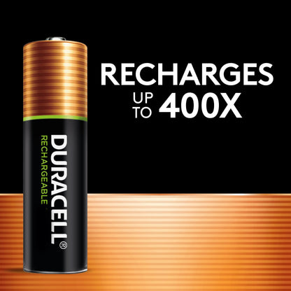 Duracell Ion Speed 1000 Charger for Rechargeable AA and AAA Batteries, Includes 6 AA and 2 AAA Pre-Charged Batteries for Household and Business