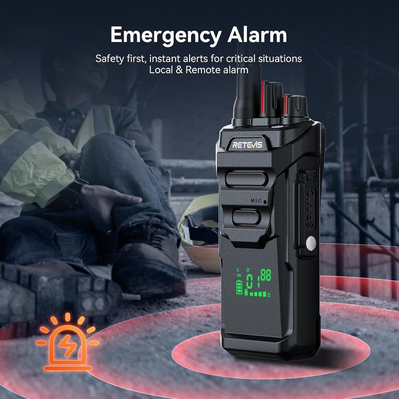 Retevis RT48H Waterproof Walkie Talkies - Rugged Long Range 2-Way Radio with Earpiece | 6-Pack