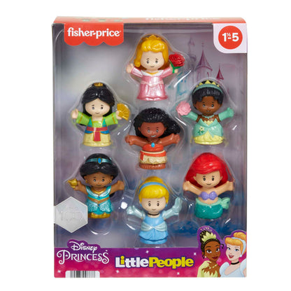Fisher-Price Little People Disney Princess Toys, Set of 7 Character Figures for Toddler and Preschool Pretend Play, HJW75