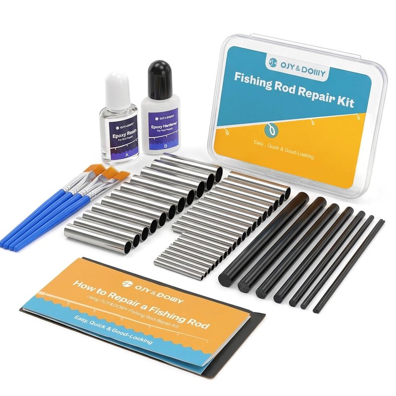 OJYDOIIIY Fishing Rod Repair Kit Complete, Easy&Quick Approach to Repair Broken Fishing Pole with Epoxy Glue