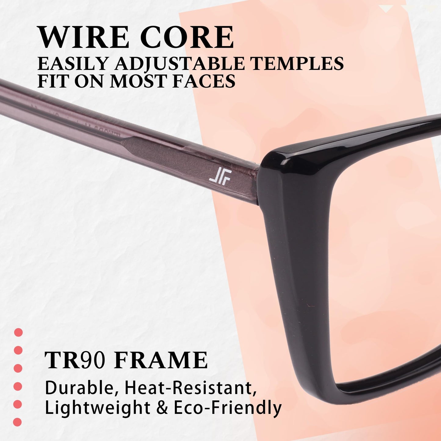 JFXQDR Women's Blue Light Blocking Glasses, Trendy Cat Eye Computer Gaming Glasses Anti Eyestrain & UV Glare RF6204 (Black Cateye Frame)