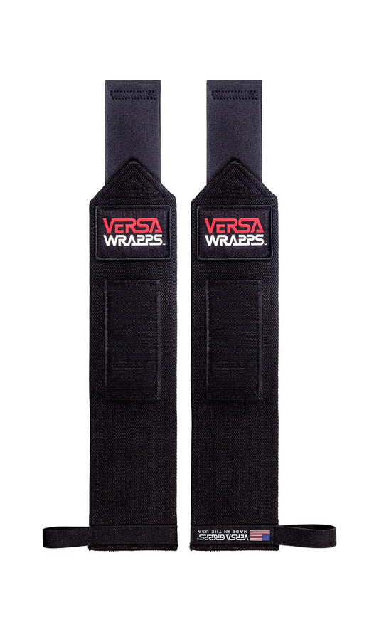 Versa Wrapps for Powerlifters, Bodybuilders, and All Athletes, Complement to Our Lifting Grips, Made in the USA, Black, 12"