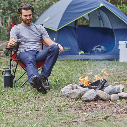 Coleman Broadband Mesh Quad Camping Chair with Carry Bag & Cup Holder, Cooling Mesh Back with Adjustable Arms, Great for Camping, Tailgating, Firepits, Patio, & More