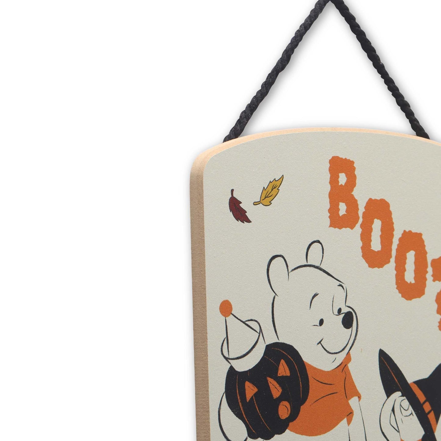 Disney Winnie the Pooh and Piglet Boo Halloween Hanging Wood Wall Decor - Cute Winnie the Pooh Halloween Decoration for Home