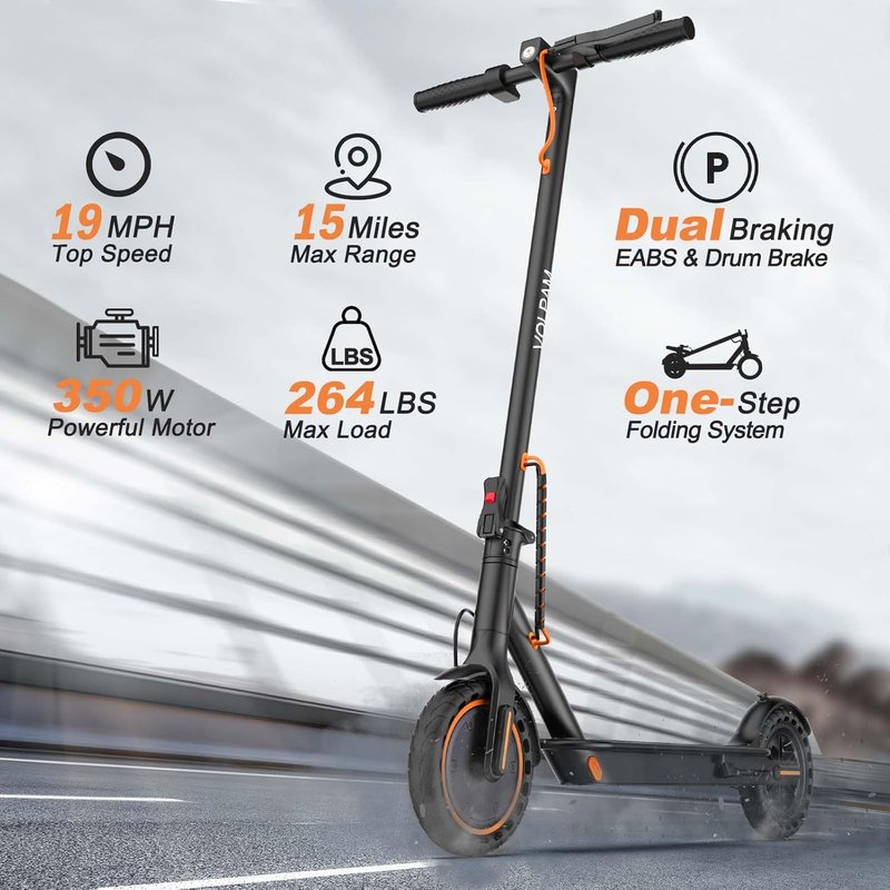 Electric Scooter for Adults - 250W/350W/500W Motor, 8.5"/10" Solid Tires | Up to 22 MPH, Dual Braking System