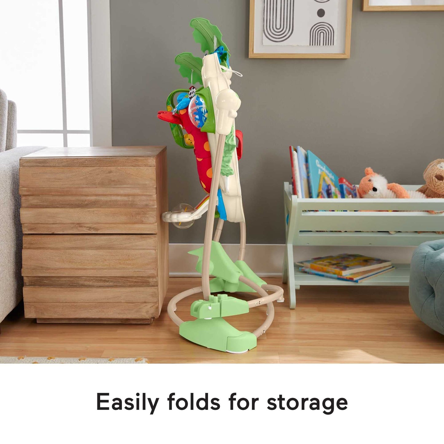Fisher-Price Jumperoo Baby Activity Center with Lights Sounds and Music, Interactive Baby Bouncer, Rainforest, K7198