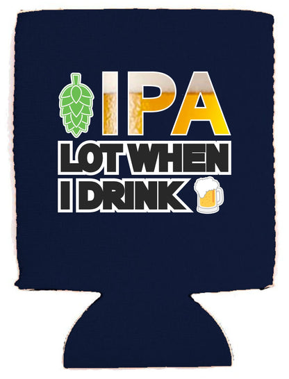IPA Lot When I Drink Collapsible Can Coolie (1, Navy)