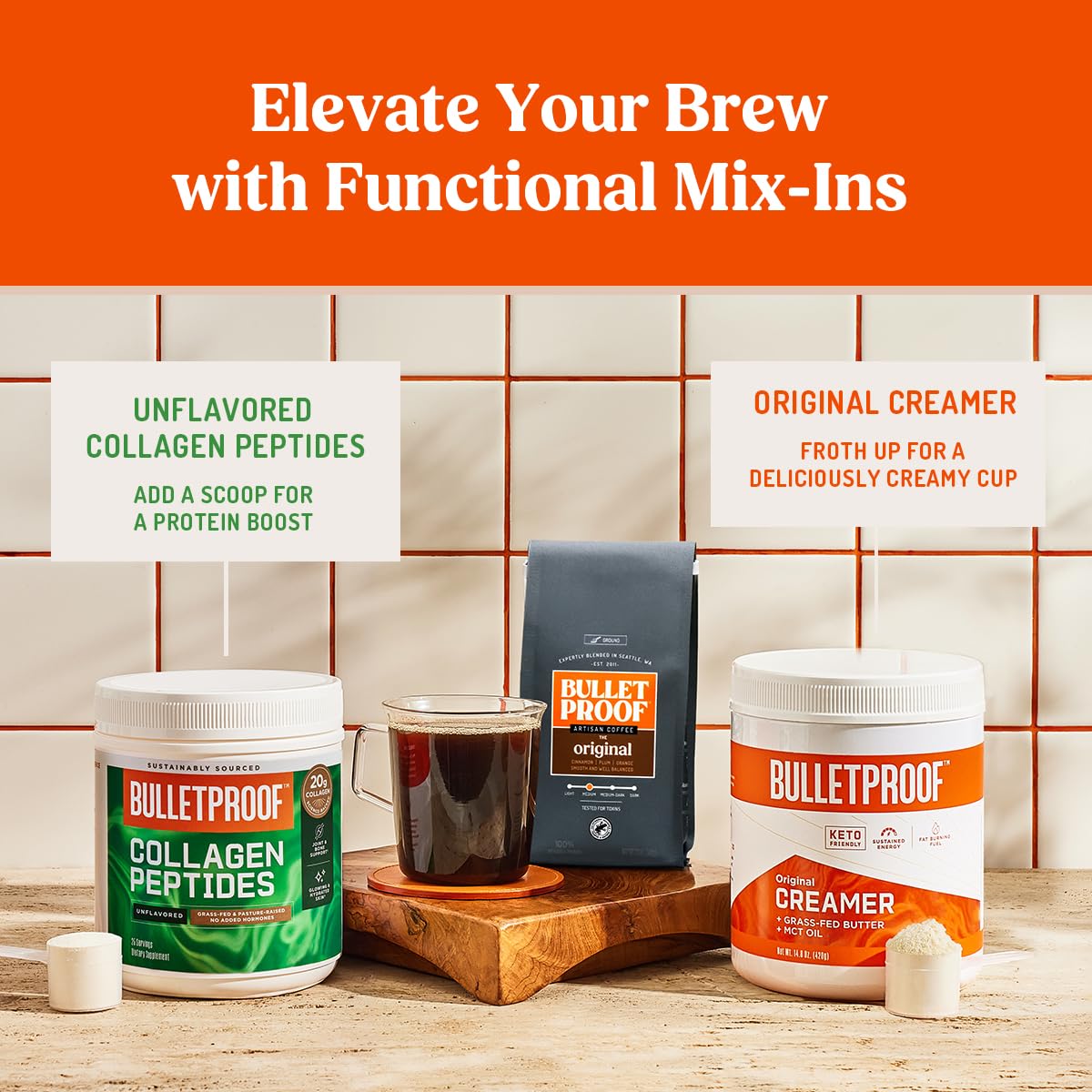 Bulletproof The Mentalist Medium-Dark Roast Ground Coffee, 12 Ounces, Clean Coffee Tested for Toxins, Packaging May Vary