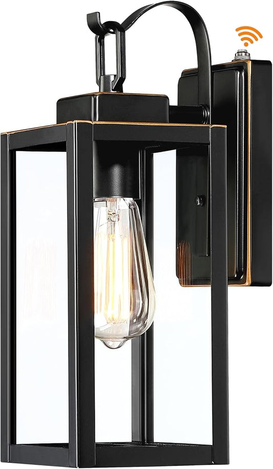 GRUENLICH Dusk to Dawn Outdoor Wall Lantern, Wall Sconce for Porch Lighting Fixture, E26 Base Max 60W, Metal Housing Plus Glass, Oil Rubbed Bronze Finish, Bulb Not Included, 1-Pack