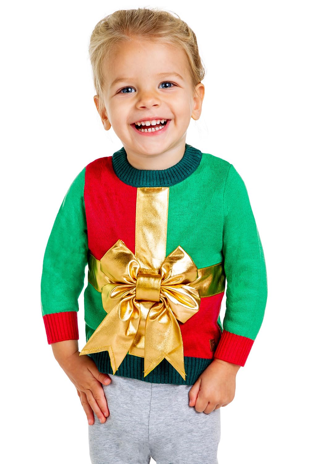 Tipsy Elves Ugly Christmas Sweater for Toddlers - Young Children Little Present Sweater Size 3T