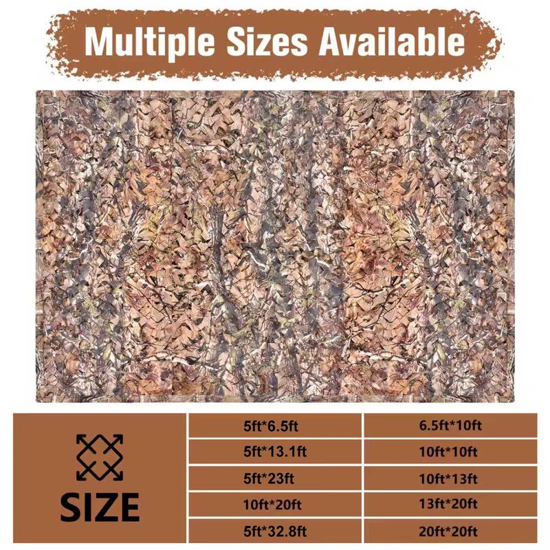 Camo Netting Camouflage Netting with Mesh Backing Military Camo Nets Sunshade Fence Tarp Net Lightweight Great for Duck Hunting Blind Shooting Photography