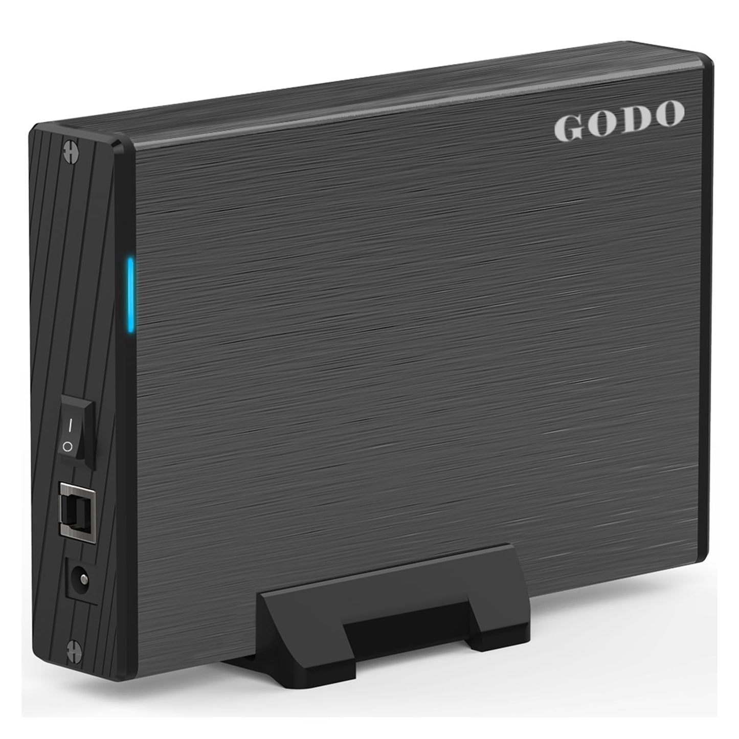 GODO USB 3.0 to 3.5 Inch Hard Drive Enclosure, Vertical External Hard Drive Docking with Stand for 3.5 inch SATA HDD SSD, Aluminum Alloy Drive Case Support Up to 18TB with UASP,Power Adapter