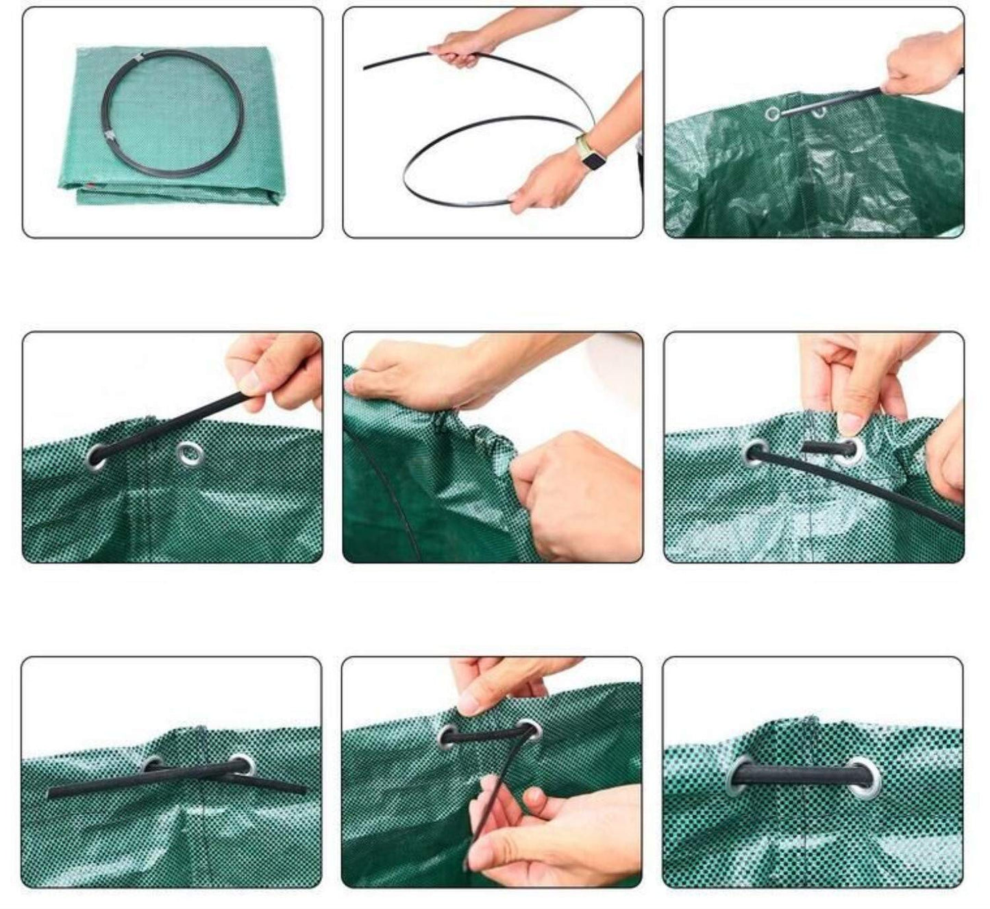 3Pcs 272L Heavy Duty Large Garden Waste Bags (H76cm,D67cm)&1 Gardening Gloves,Refuse Bags Garden Rubbish Bag Reusable Garden Waste Sacks,Grass Cutting Bags Leaf Bags Gardening Bags Sacks with Handles