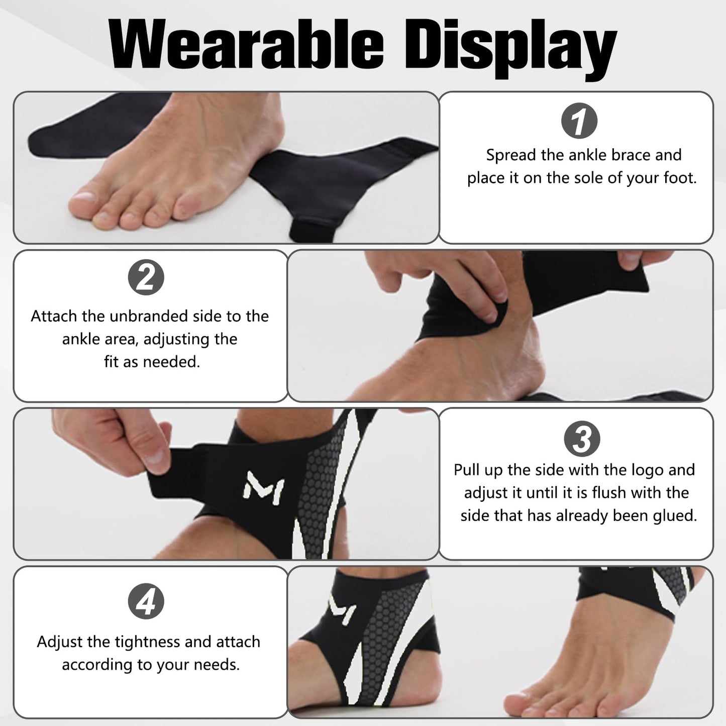 Ankle Brace for Men & Women, Adjustable Figure-8 Stabilizer with Straps for Basketball, Volleyball & Running, Compression Sleeve for Sprained Ankle, Plantar Fasciitis & Tendonitis Relief (2 Pack,Green)