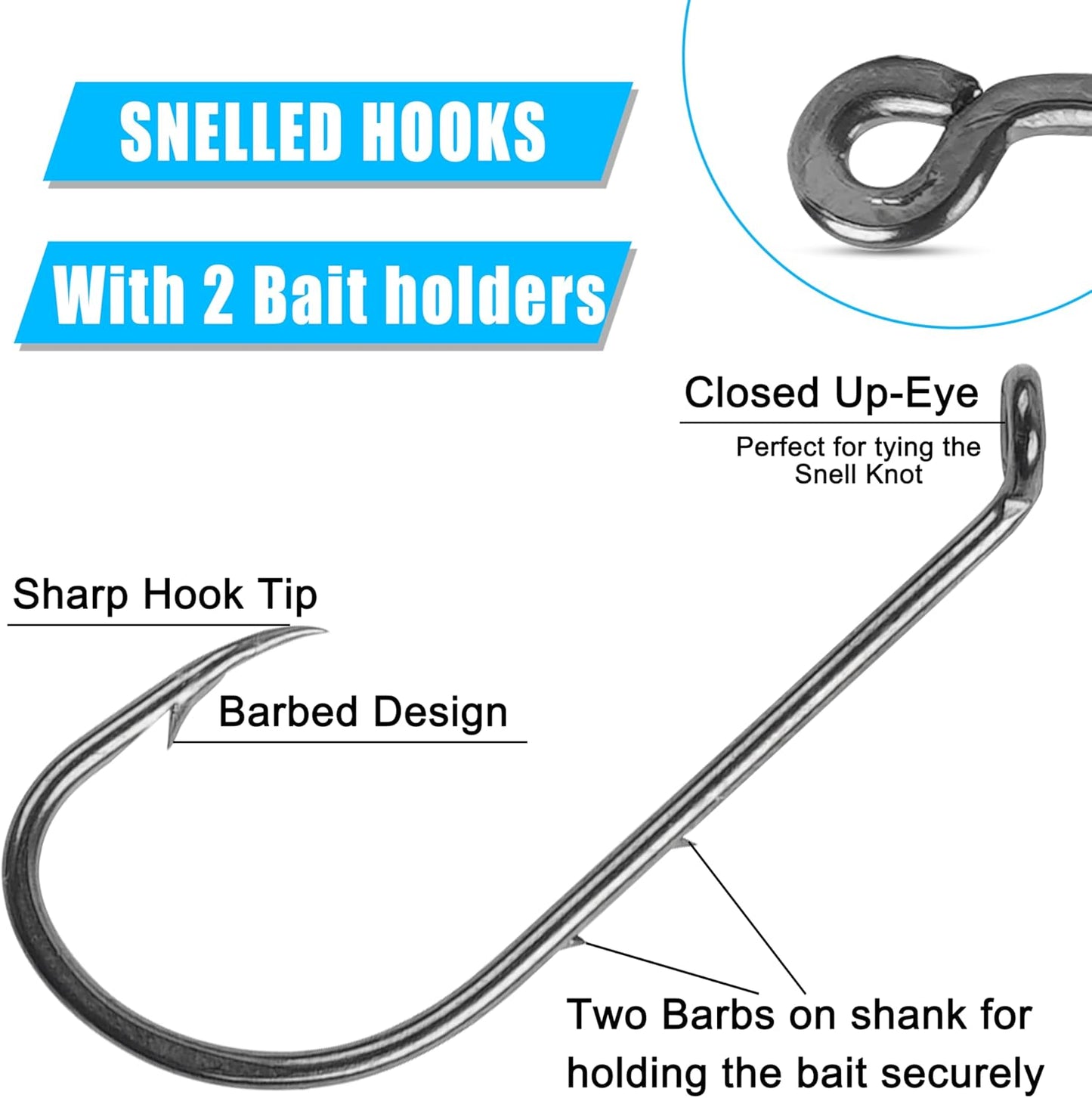 Saltwater Fishing Hooks - 24pcs Pre-Tied Steel Wire Leaders with Swivel | 11.9in Trace for Bluefish & Mackerel