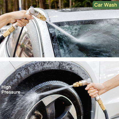 FANHAO Professional Heavy Duty Garden Hose Spray Gun, 100% Metal Thumb Control Hose Gun with Brass Tip, High Pressure Adjustable Hose Nozzle for Lawn & Plant Watering, Car & Pet Washing