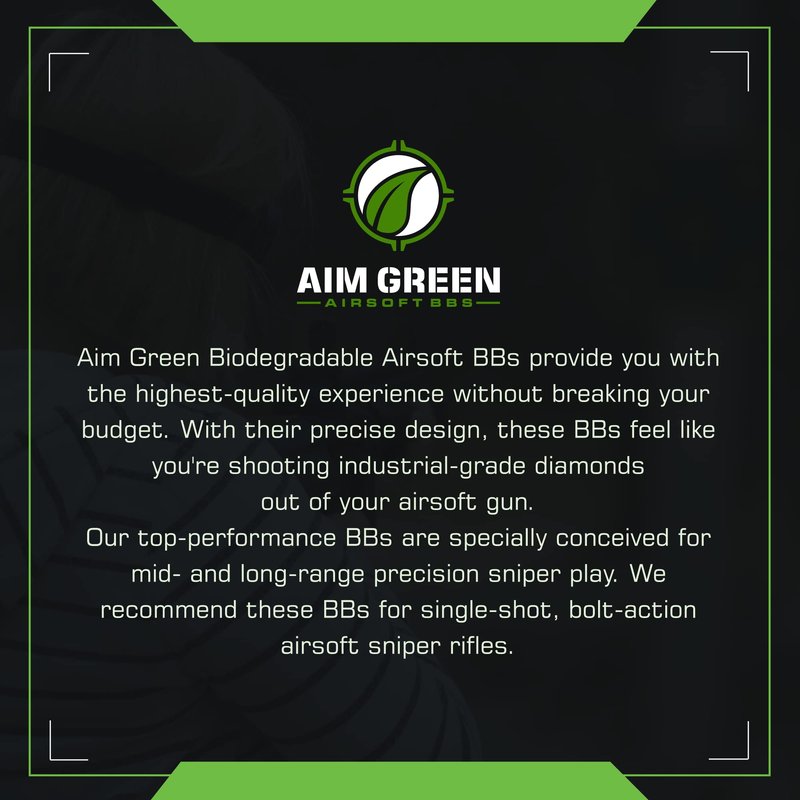 Aim Green Tracer Biodegradable Airsoft BBS, Glow-in-The-Dark BBS, 3,000 Count, .25 Grams