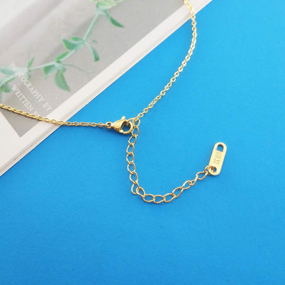 MOMOL Tiny Initial Necklace 18K Gold Plated Small Letter L Necklace Personalized Name Necklace for Women