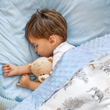 Baby Blanket Newborn Gifts, Soft Plush Blankets with Dotted Backing, Oeko-tex100, Essentials for Unisex, Toddlers, Boys Girls 75x100cm (Giraffe, Elephant, Zebra)