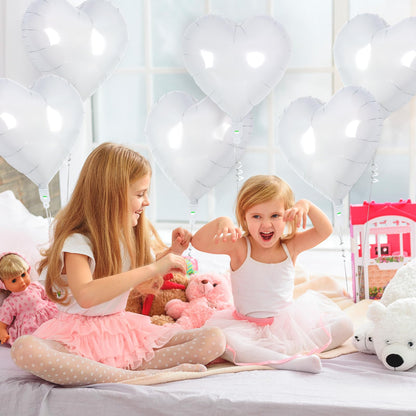 12 Pcs Red Heart Balloons,18 Inch Heart Foil Balloons Love Balloon Valentine Balloon for Birthday Party Wedding Engagement Party Baby Shower Valentine Day Decorations (red)